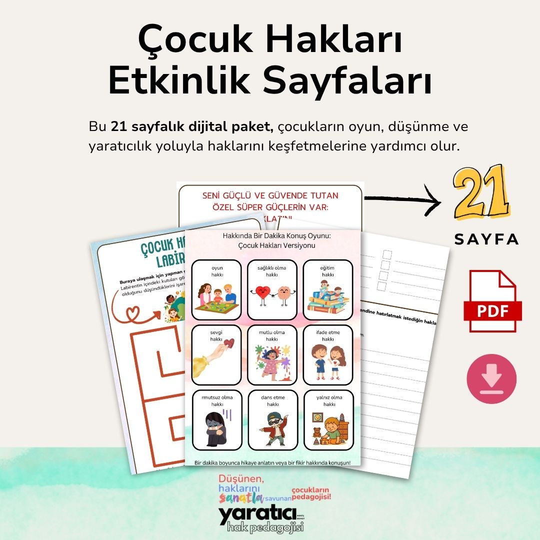 Çocuk Hakları Çalışma Kağıdı Seti 21 Sayfa PDF