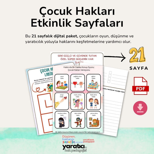 Çocuk Hakları Çalışma Kağıdı Seti 21 Sayfa PDF
