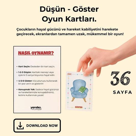 Düşün - Göster Yaratıcı Düşünme Oyunu, 36 Sayfa PDF Döküman